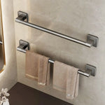 porte serviettes mural adhésif gris lisse durable salle bains 30cm 40cm 50cm moderne