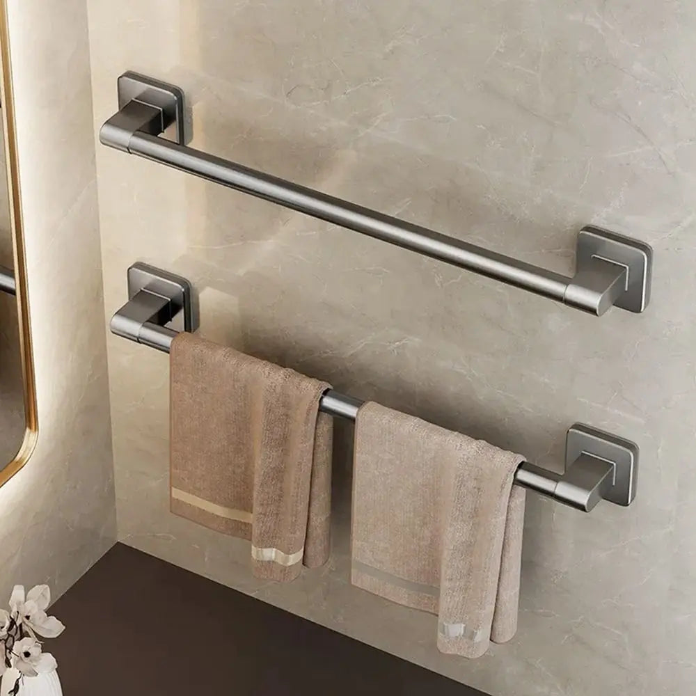 porte serviettes mural adhésif gris lisse durable salle bains 30cm 40cm 50cm moderne