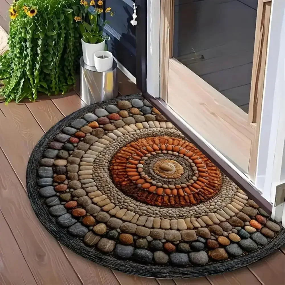 tapis d'entrée multicolore mosaïque antidérapant motif géométrique moderne classique