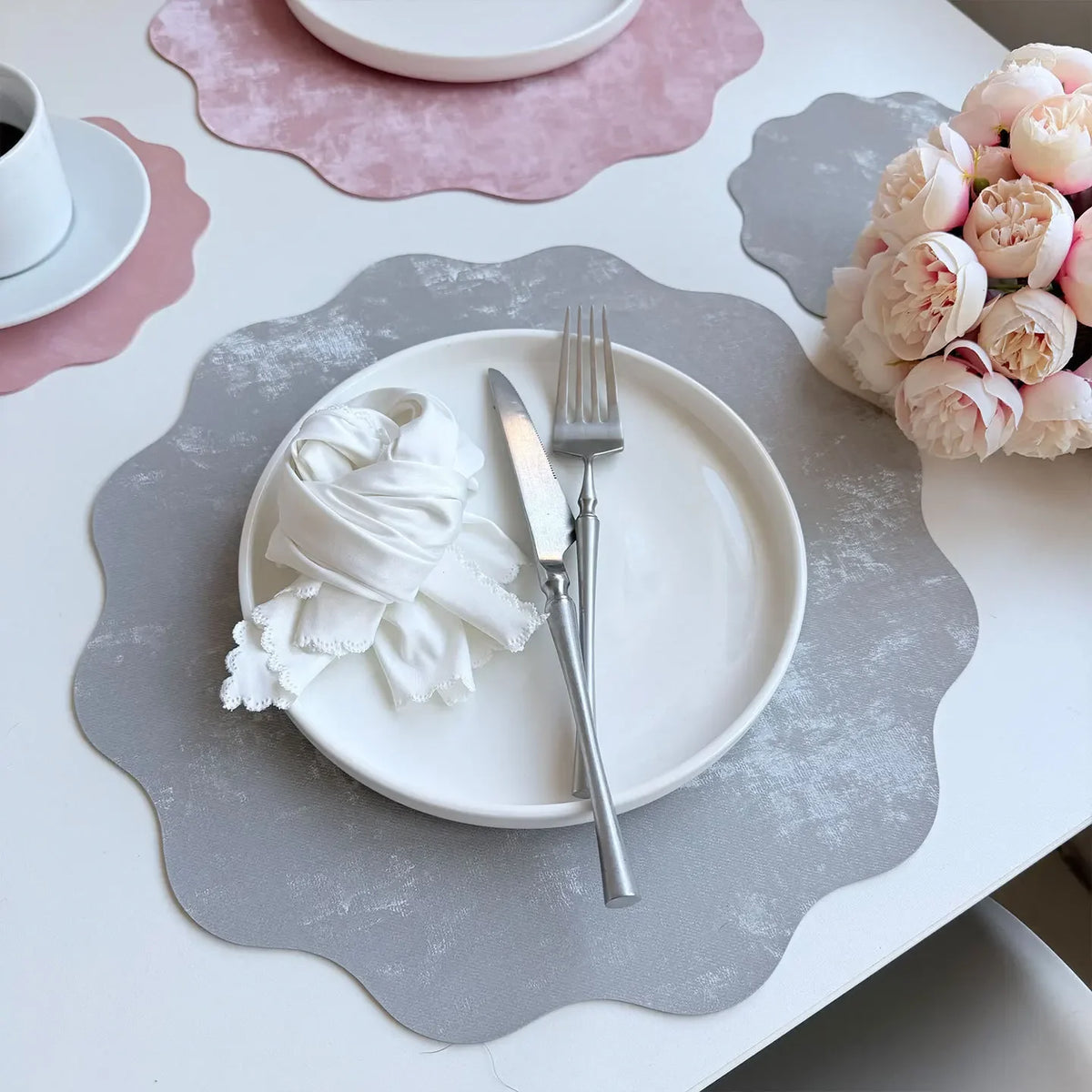 serviettes table velours moderne vert marron gris rose beige respectueuses environnement