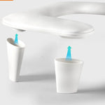 tabouret repose pieds blanc minimaliste moderne assise salon beauté simili cuir structure bois pieds