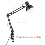 lampe led moderne réglable clip noir table lecture travail étude