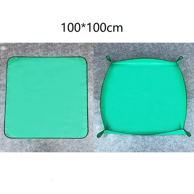 tapis jardinage imperméable vert clips pratique 100x100cm réutilisable