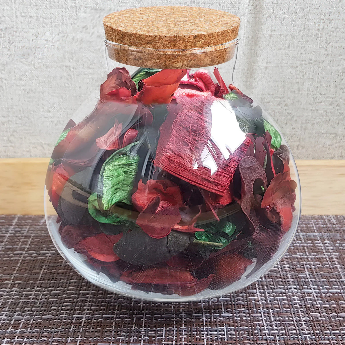 Terrarium en verre avec design transparent et bouchon en liège