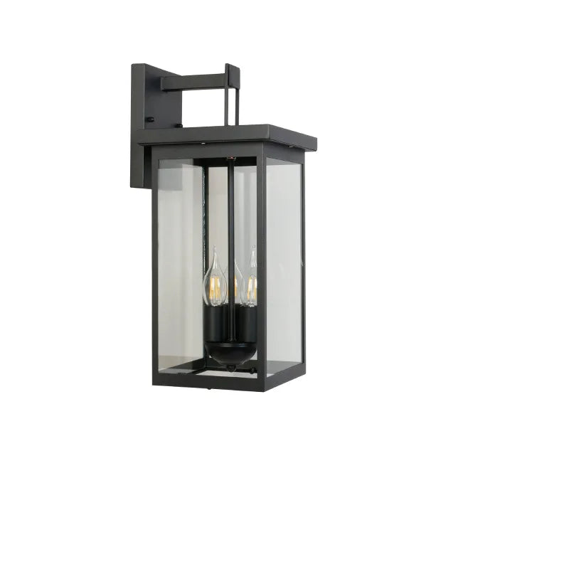 lampe murale moderne noire transparente acier inoxydable éclairage extérieur étanche ip44