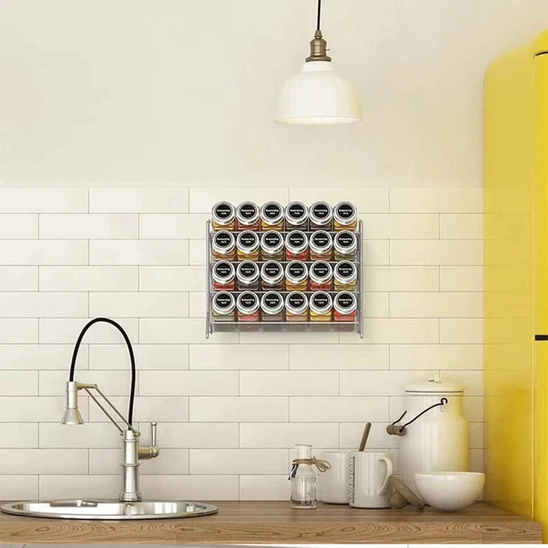 étagère épices acier inoxydable noir maille métallique moderne imperméable fixée mur taille réglable cuisine