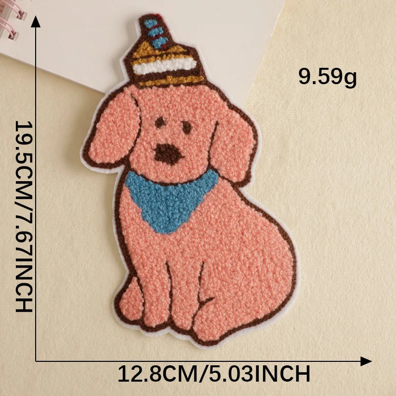 écussons décoratifs animaux mignons rose noir adhésifs créatifs cartoon polyestère