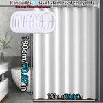 rideau douche blanc uni moderne opacité acier inoxydable facile nettoyer respectueux l'environnement classic