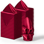 serviettes table satin rouge modernes 12 pièces cuisine mariage fêtes