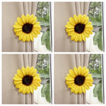 attache rideau fleur solaire décorative maison bohème champêtre intégrée fenêtre polyester Jaune Marron