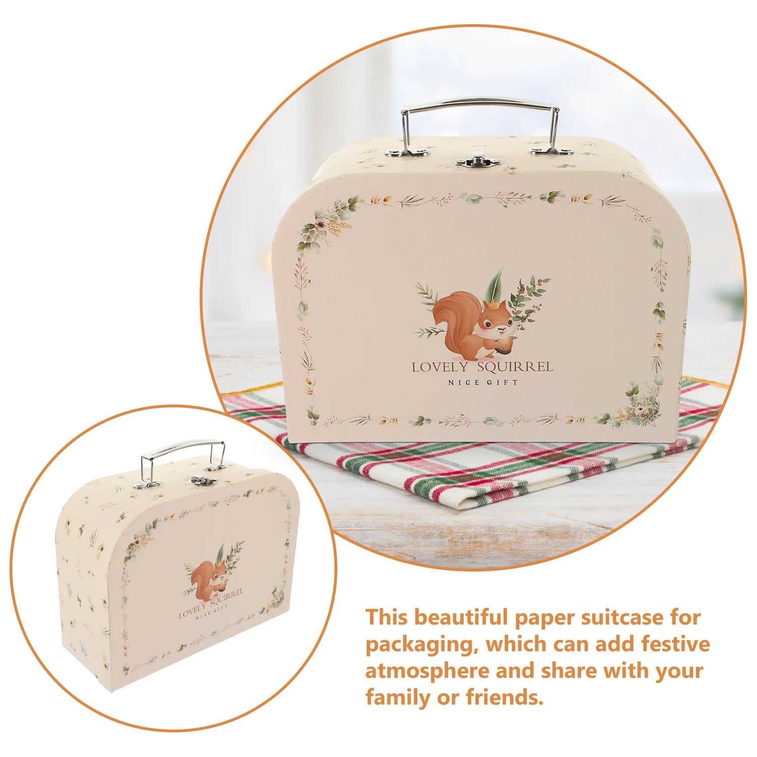 Boîte cadeau en forme de valise en papier