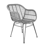 chaise moderne rotin tressée coussin noir blanc beige