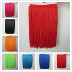 franges dentelle polyester jupe danse latine decoration partie moderne rouge noir vert bleu violet