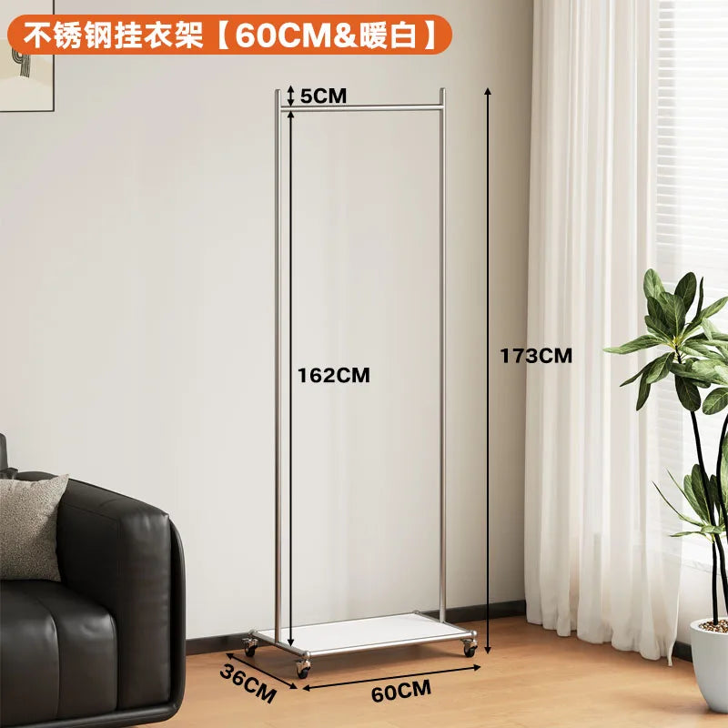 porte manteau moderne acier inoxydable gris roulettes vintage fonctionnel entrée chambre coucher