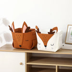 panier rangement pliable coton bio animal mignon blanc moderne jouets enfants