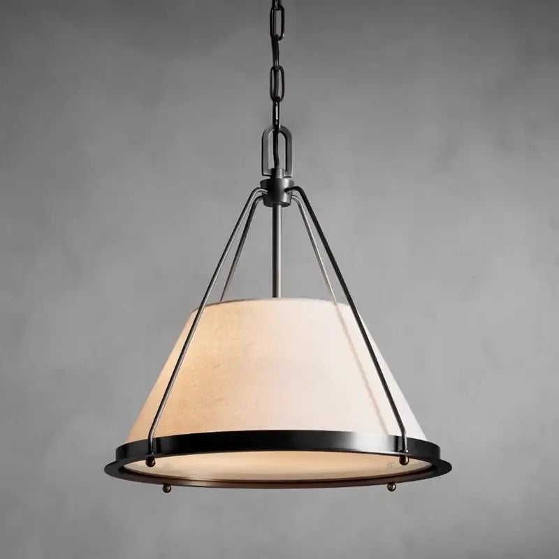 lumière suspendue moderne tissu noir doré opaque vintage éclairage salon chambre
