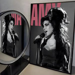 affiches aamy winehouse noir blanc cadres muraux decoration classique facile chambre college moderne pvc