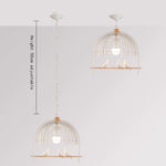 lampe suspendue pendentif blanc noir grille métallique hauteur ajustable moderne rustique chambre salon