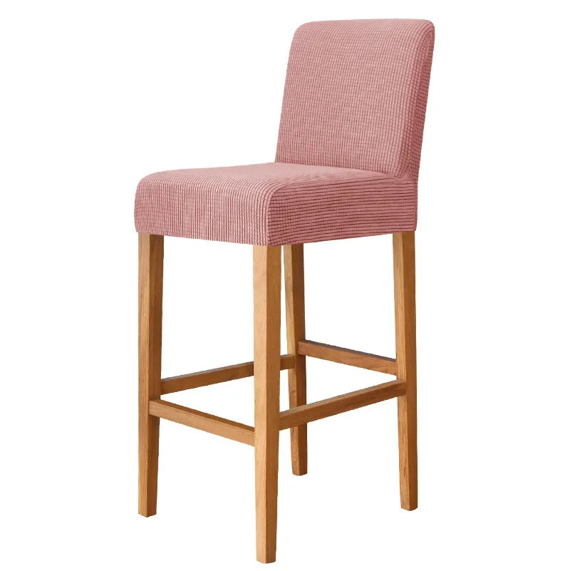 Housse chaise jaune rayée moderne adhésive polyester bar stool banquet