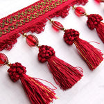 ruban décoratif pompons broderie fine beige rouge bleu marron vert élégantintérieur decoration accessoires