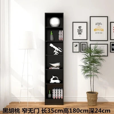 bibliothèque moderne bois multifonction porte unique simple rangement mur blanc noir