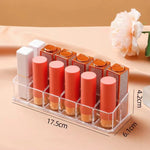 présentoir transparent rouge lèvres organisateur maquillage pinceaux crèmes poudres moderne minimaliste acrylic