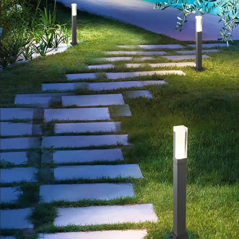 lampe solaire jardin extérieur moderne led étanche aluminium blanc noir cour terrasse