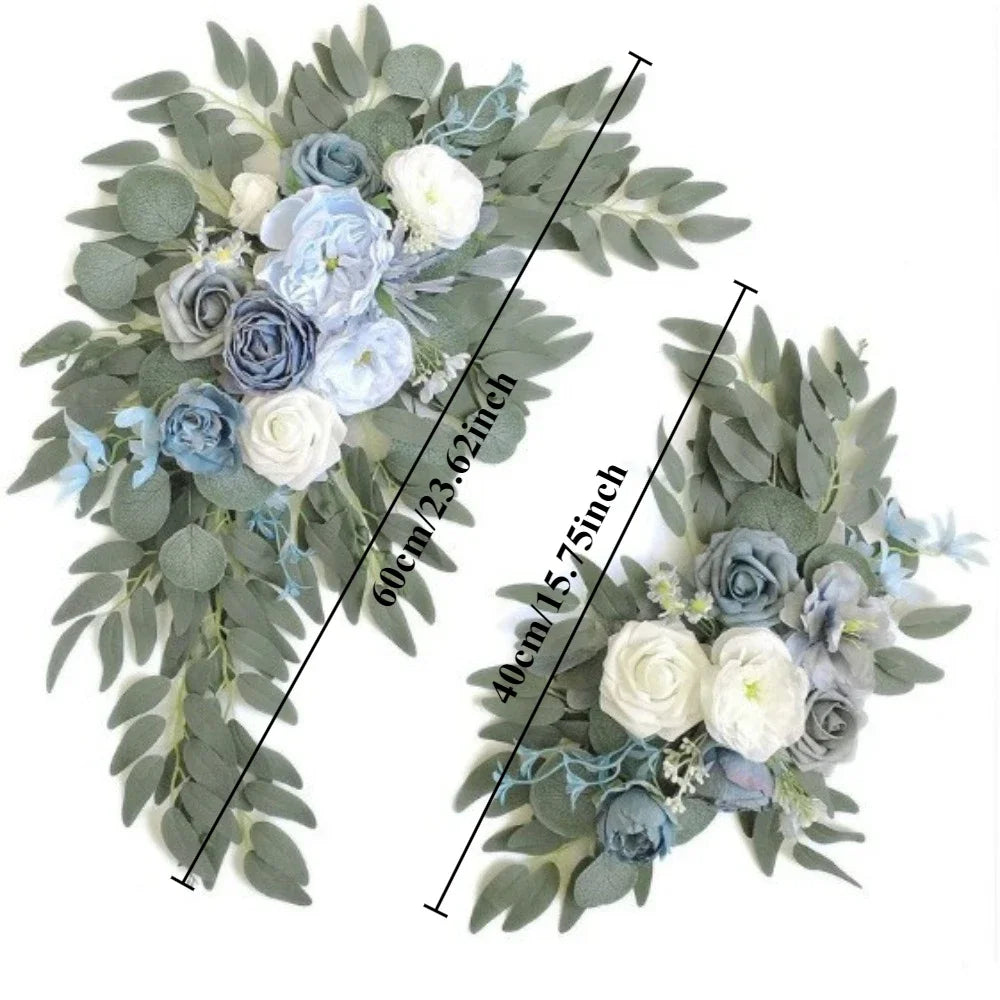 guirlande florale artificielle romantique mariage extérieur decoration maison rose blanc vert