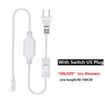 ruban lumineux led blanc lisse moderne clips interrupteur manuel adaptable eu us uk