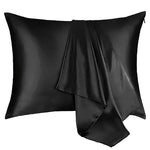 protège oreiller gris uni moderne 100 polyester fermeture glissière hypoallergénique respirant satin