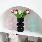 vases blanc noir rose vert clair modernes minimaux empilés fleur artificielle