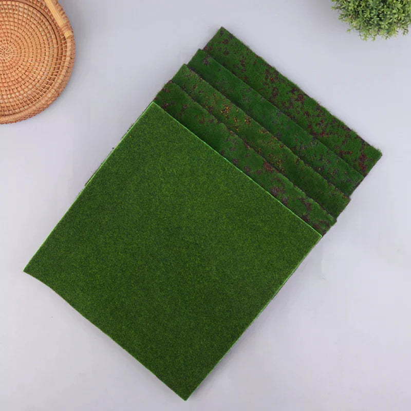 tapis artificielle herbe verte taches brunes moderne decoration exterieur mousse pelouse 30cm 30cm bricolage
