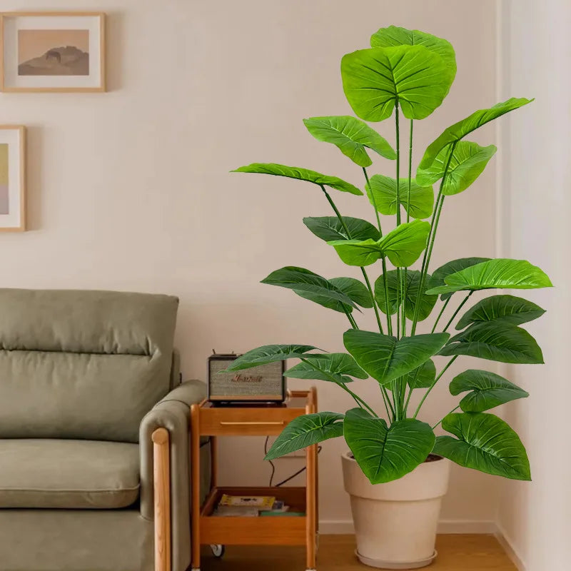 plante artificielle grande feuilles vertes pot non décoration intérieure extérieure anniversaire expositionextérieur