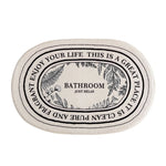 tapis bain antidérapant ovale motifs floraux blanc noir résistant antibactérie decorativeextérieur