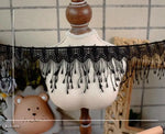 ruban dentelle franges blanc noir classique soluble eau ecologique maille polyestermètre artisanat decoration