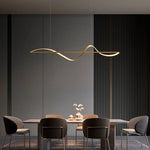 suspension lumineuse or ondulé contemporain câbles suspendus 120cm 140cm 160cm led dimmable