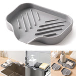support savon gris rayures adhésif moderne brosse savon pompe utilisation multiple cuisine évier