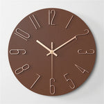 horloge murale moderne quartz aiguille boisée noir blanc minimaliste chambre salon