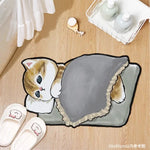 tapis sol antidérapant absorbant dessin animé chats polyestère doux confortableintérieurextérieur