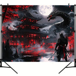 toile d'art paysage fantastique dragon rouge blanc contemporain décoration murale maison chambre salon