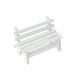 mini banc bois blanc simple décoration intérieure artisanal pastoral miniature jardin figuration