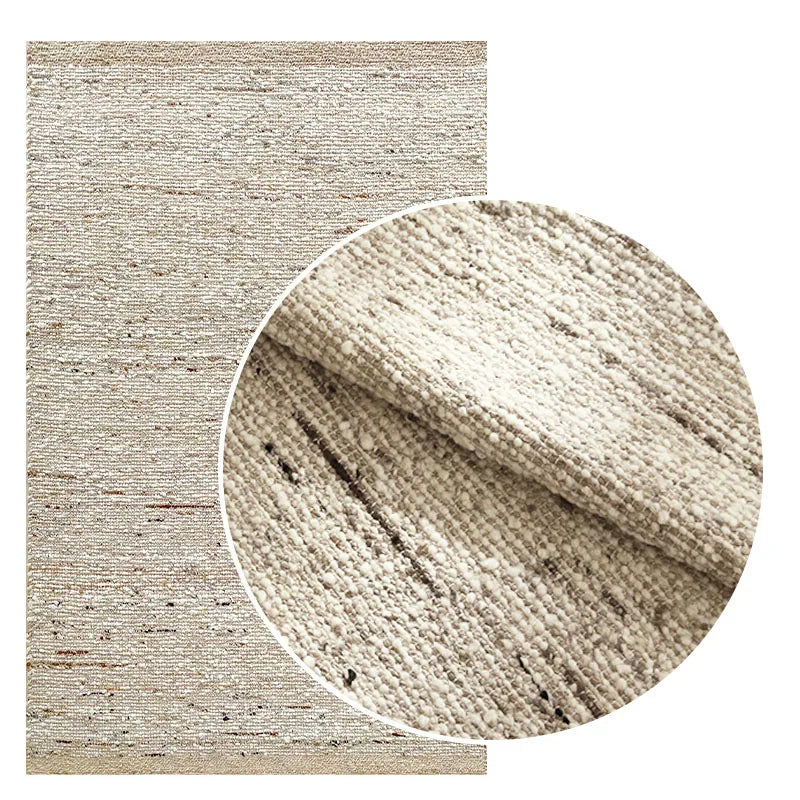tapis laine japonais coréen vintage moderne rectangle salon prière beige clair foncé