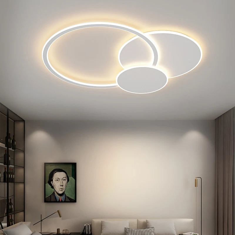 plafonnier led moderne blanc circulaire cuisine salon chambre coucher entrée étude télécommande INCLUDED
