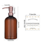bouteilles shampooing après shampoing gel douche rechargeables transparentes marron noir blanches modernes pompes pression