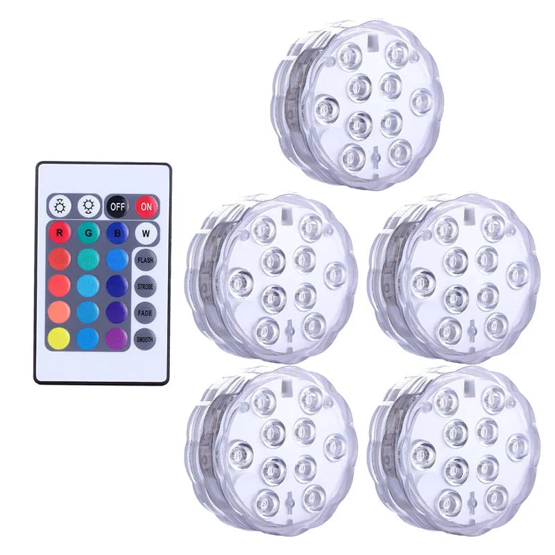 lampe led submersible transparente moderne points lumineux piscine decoration noel mariage