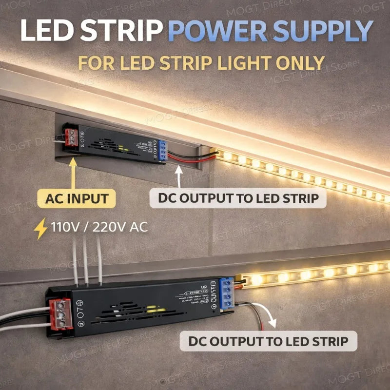 alimentation led 12v 24v 60w 100w 200w 240v 300w 400w ruban lumineux noire moderne