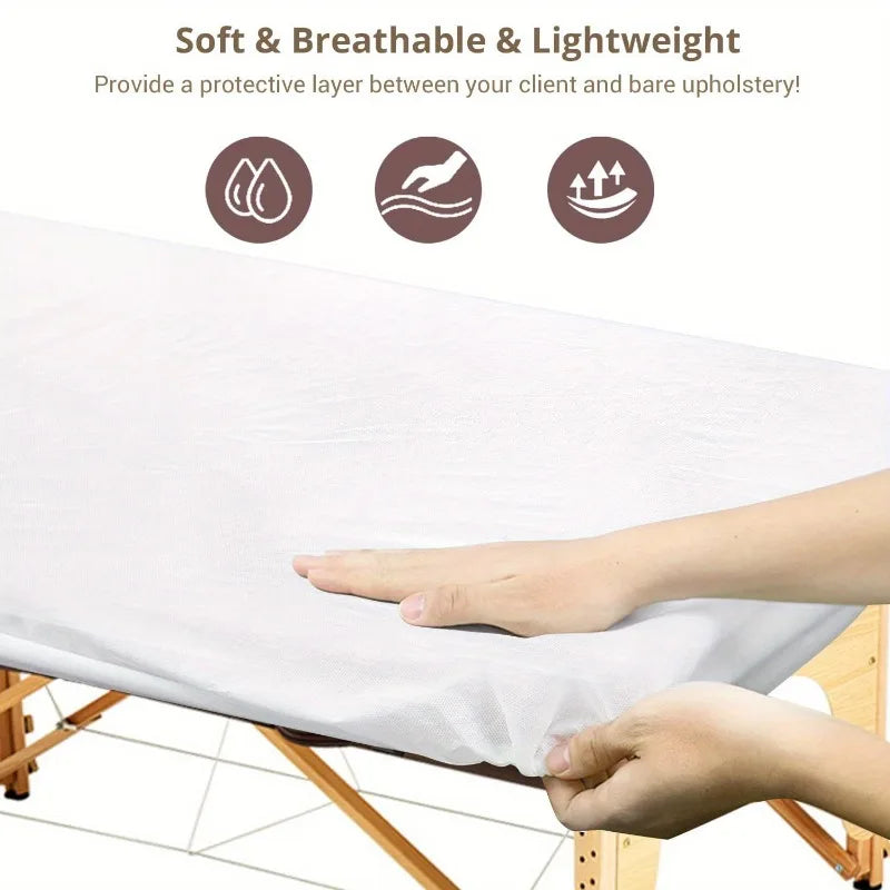 couvre lit massage blanc élastique moderne 20 pièces polyester imperméable resistant huile