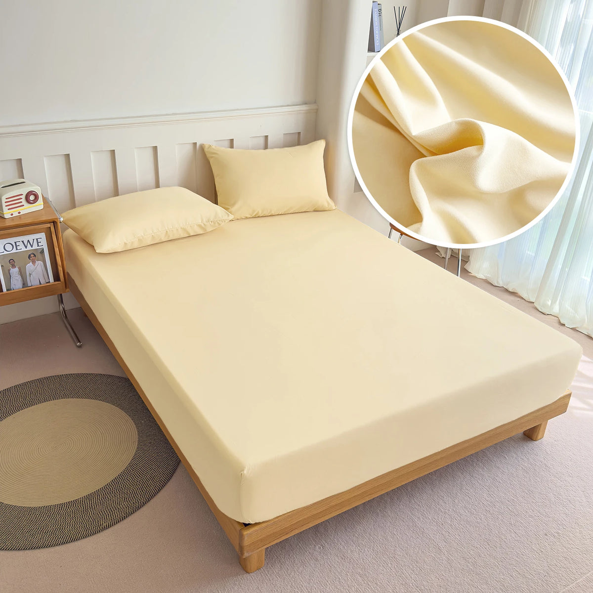 housse lit extensible élastique polyester violet bleu marine gris moderne minimaliste taie oreiller