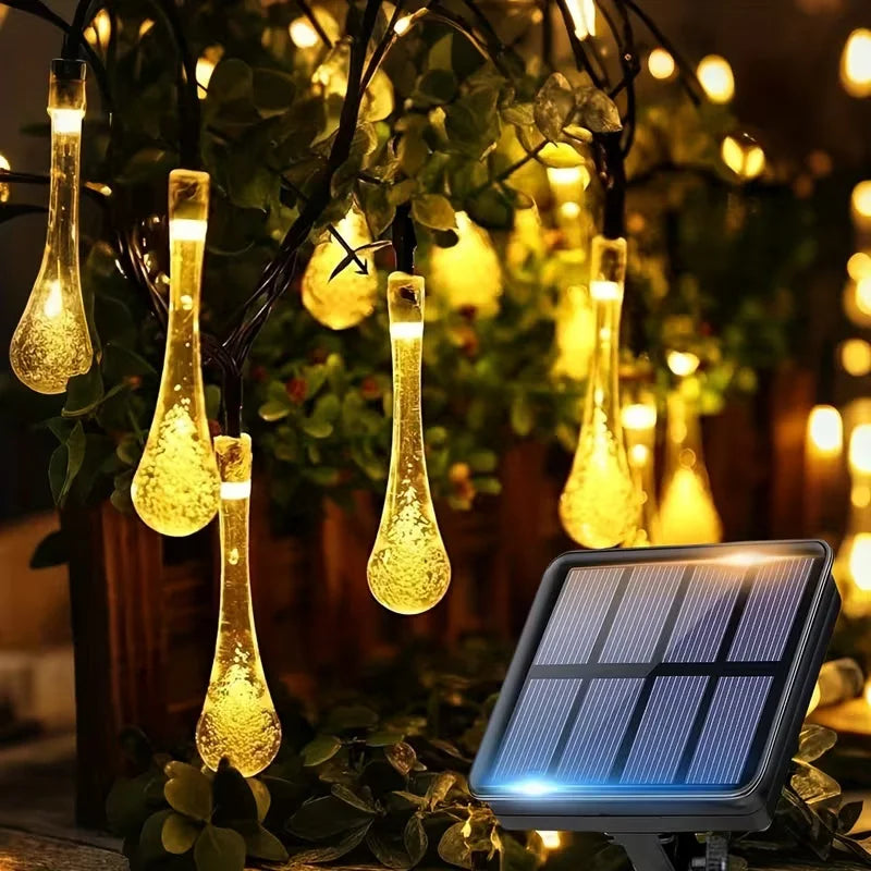 guirlande lumineuse solaire multicolore translucides 20 led 30 led 50 led moderne extérieure jardin