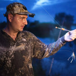 lampe frontale led noir camping pêche chasse casquette clips camouflage utilitaireextérieur